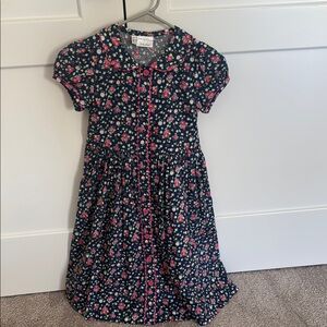 Rachel Riley Blue Red Puff Sleeve Casual Sundress